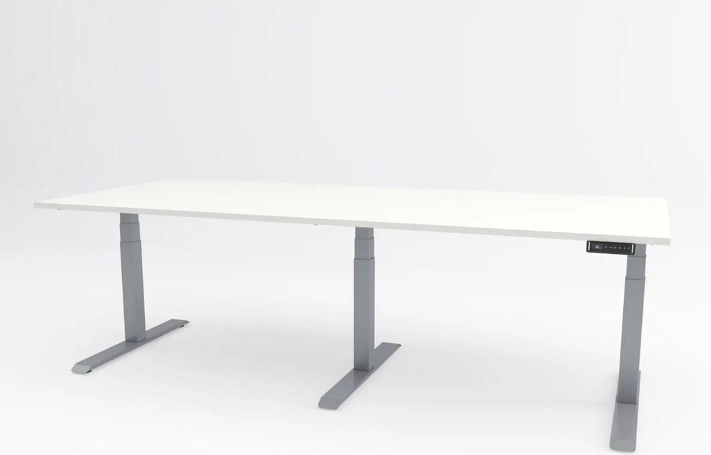 Birou cu înălțime reglabilă electric 180°, Viva Upgrade, triple motor, 150 kg - Gri