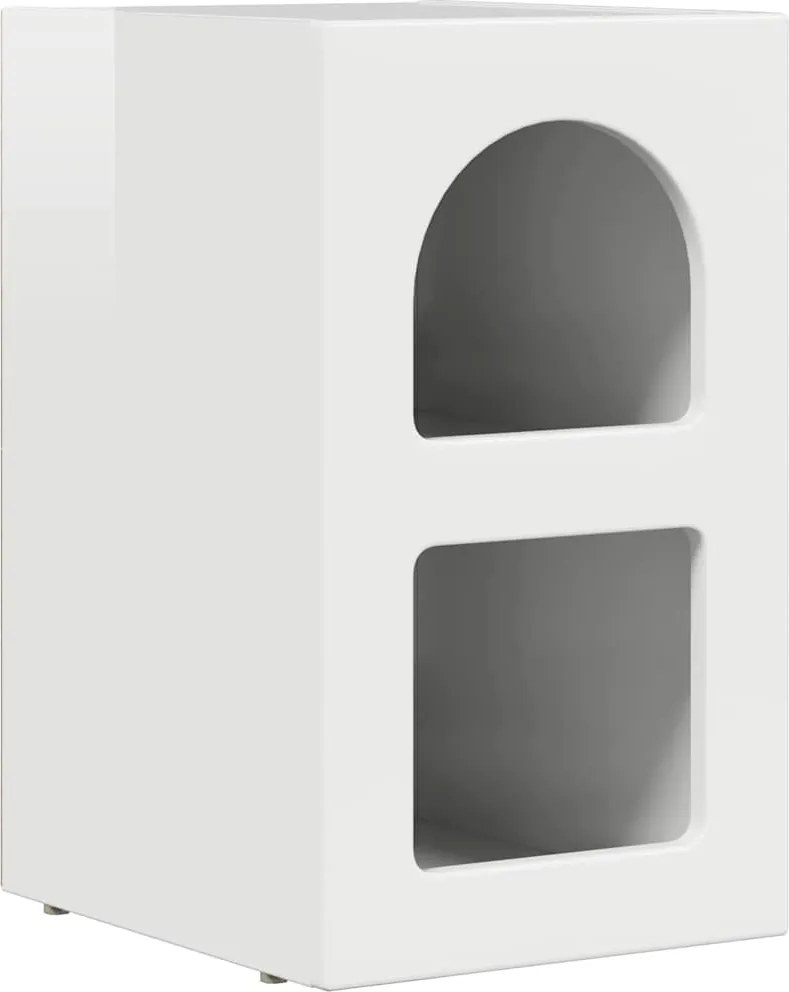 vidaXL Noptieră Alb lucios 29,5 x 33,5 x 50 cm Lemn compozit