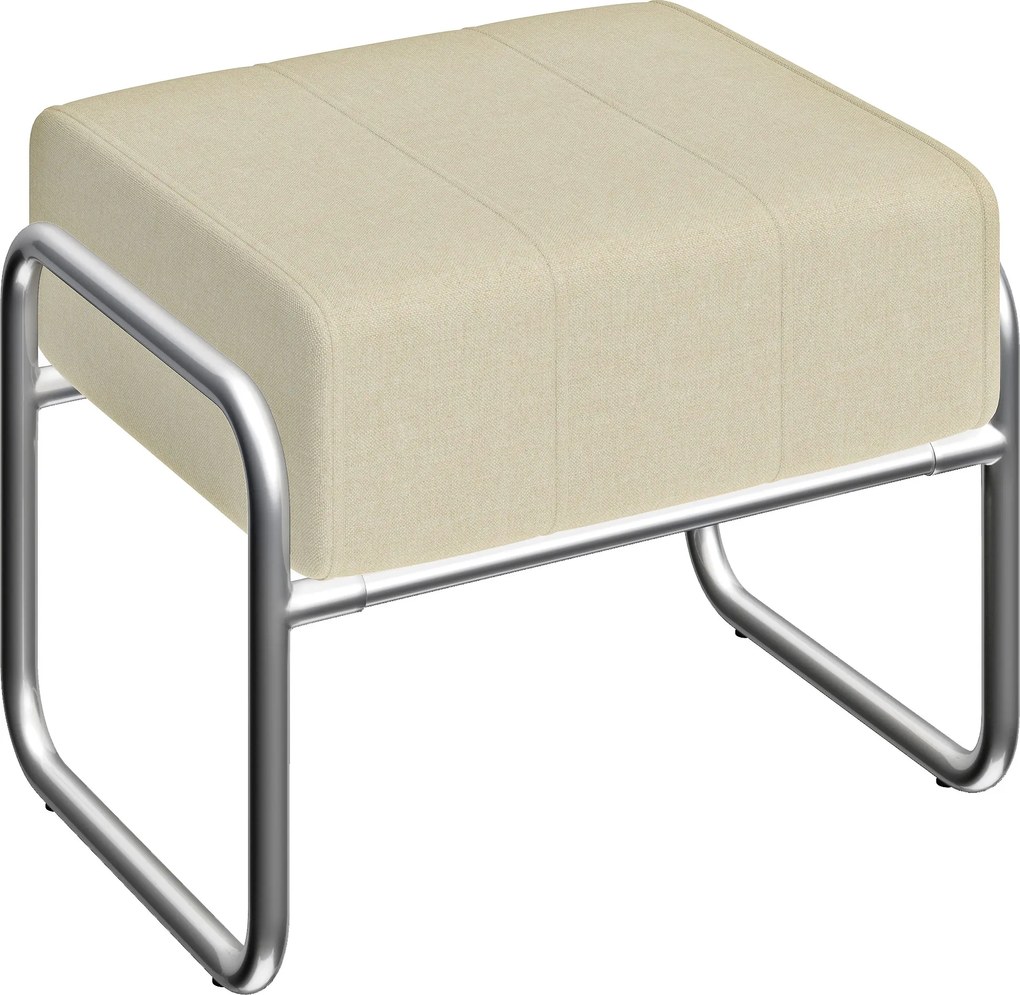 HOMCOM Taburet pentru picioare Taburet tapițat Pernă groasă cu material chenille, picioare din oțel pentru dormitor, Bej | Aosom Romania