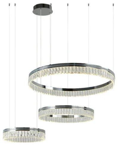 Lustră cu cristale LED THALIA, reglabilă, suspendată pe cablu, 120W/230V 3000-6000K + telecomandă