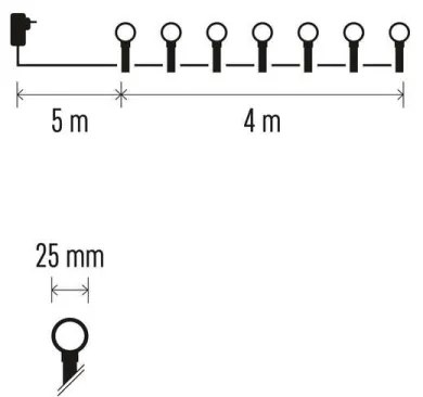 Instalație LED de Crăciun de exterior 40xLED/9m IP44 alb cald