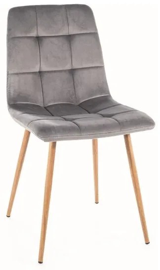 Scaun Mila D velvet gri/stejar Blu14