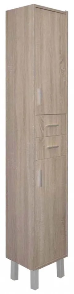 Dulap înalt Nerva 35 cu 2 uși, 2 sertare, stejar Sonoma