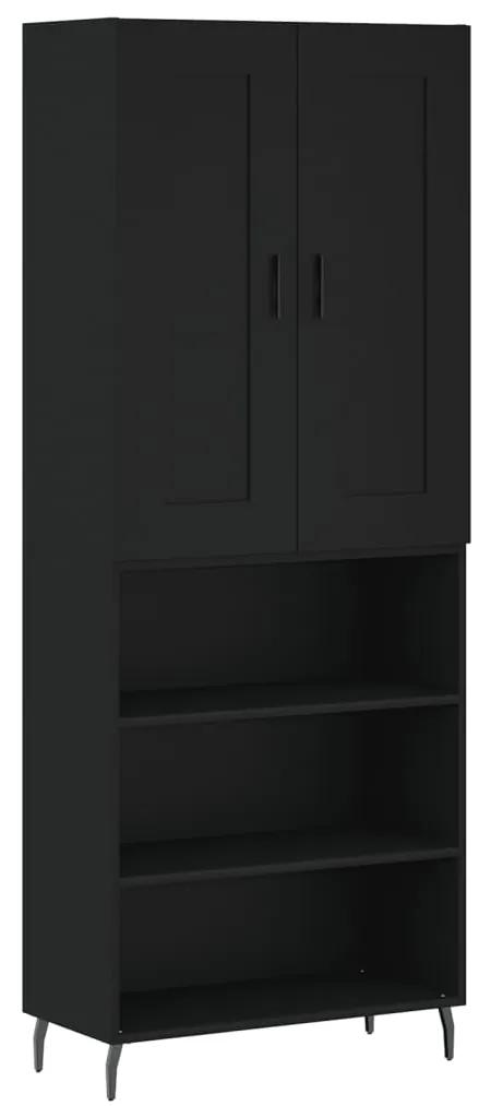 3200082 vidaXL Dulap înalt, negru, 69,5x34x180 cm, lemn compozit