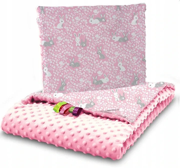ShopJK PĂTURĂ PENTRU CĂRUCIOR CU PERNĂ IEPURE 75x100 CM