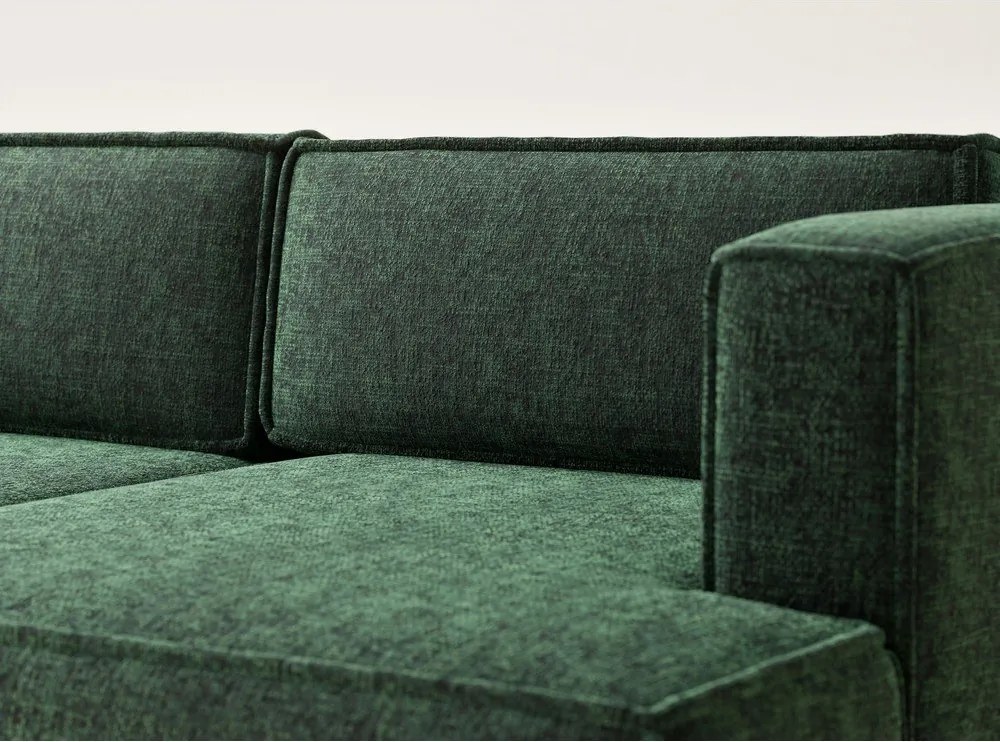 Colțar verde închis extensibil/cu spațiu de depozitare cu tapițerie din chenille (cu colț pe partea dreaptă/cu șezlong) Velto – Maison de Rêve