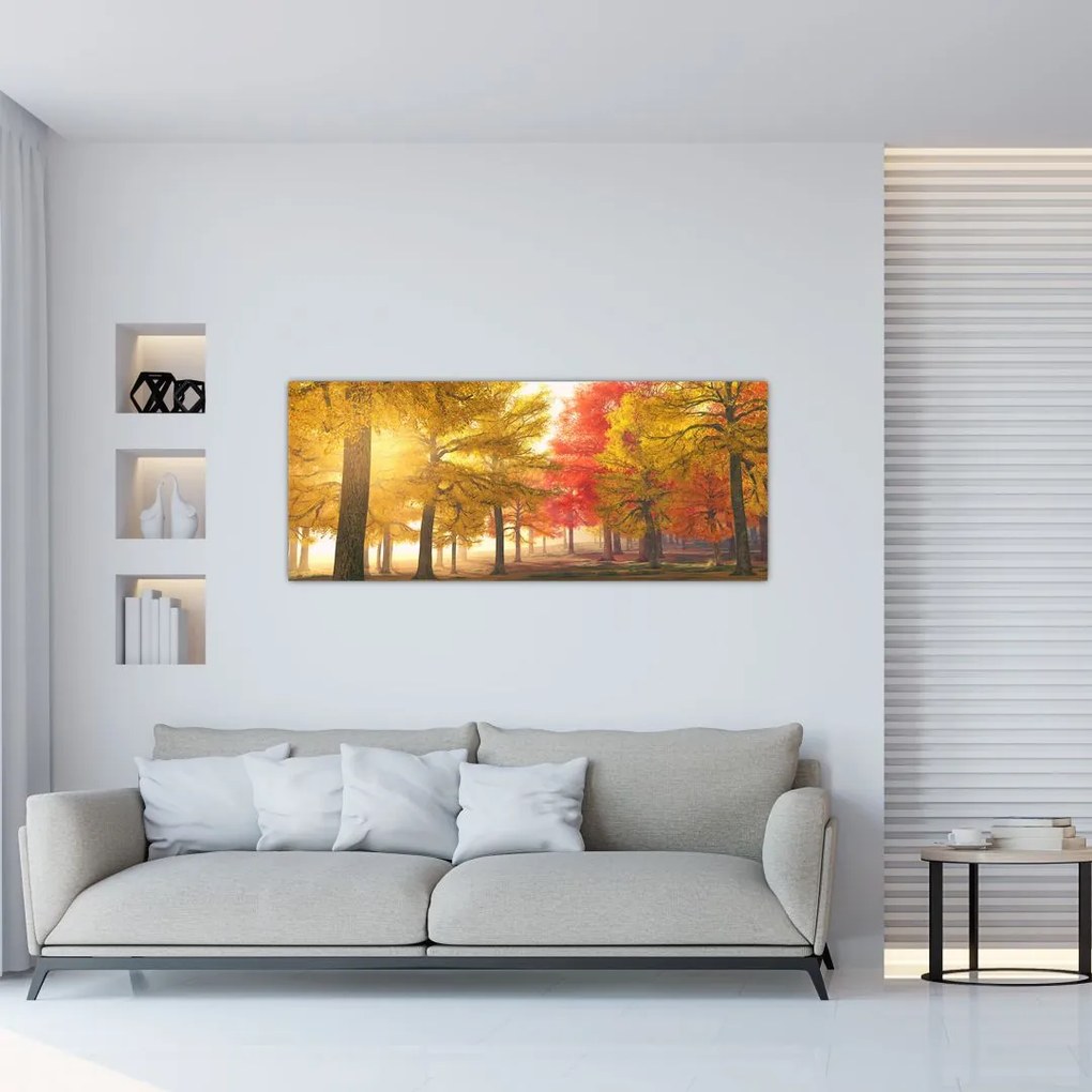 Tablou cu copaci toamna (120x50 cm)