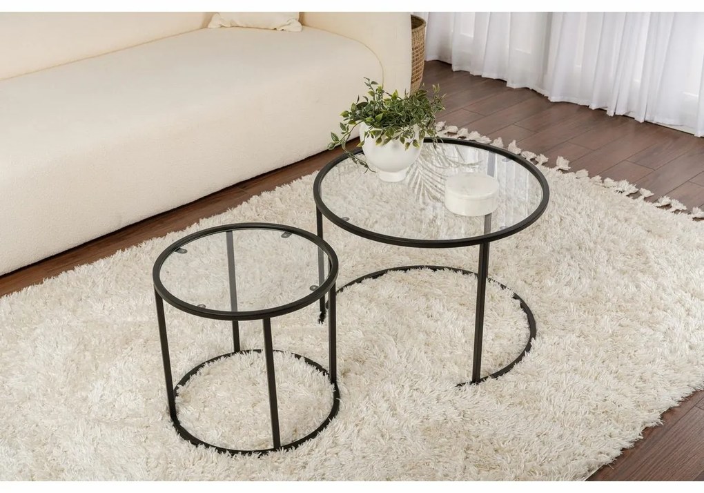 Set de măsuțe de cafea Aurum Black 60 cm, 2buc.