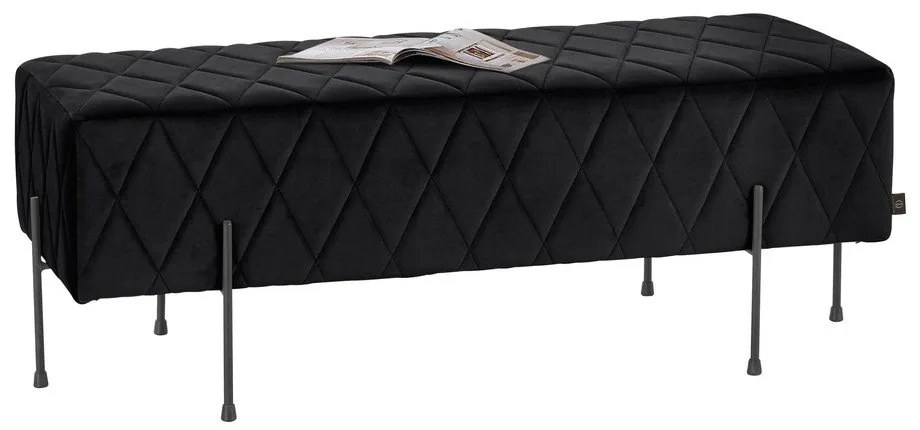 Bancă neagră cu tapițerie din catifea Toni - Støraa