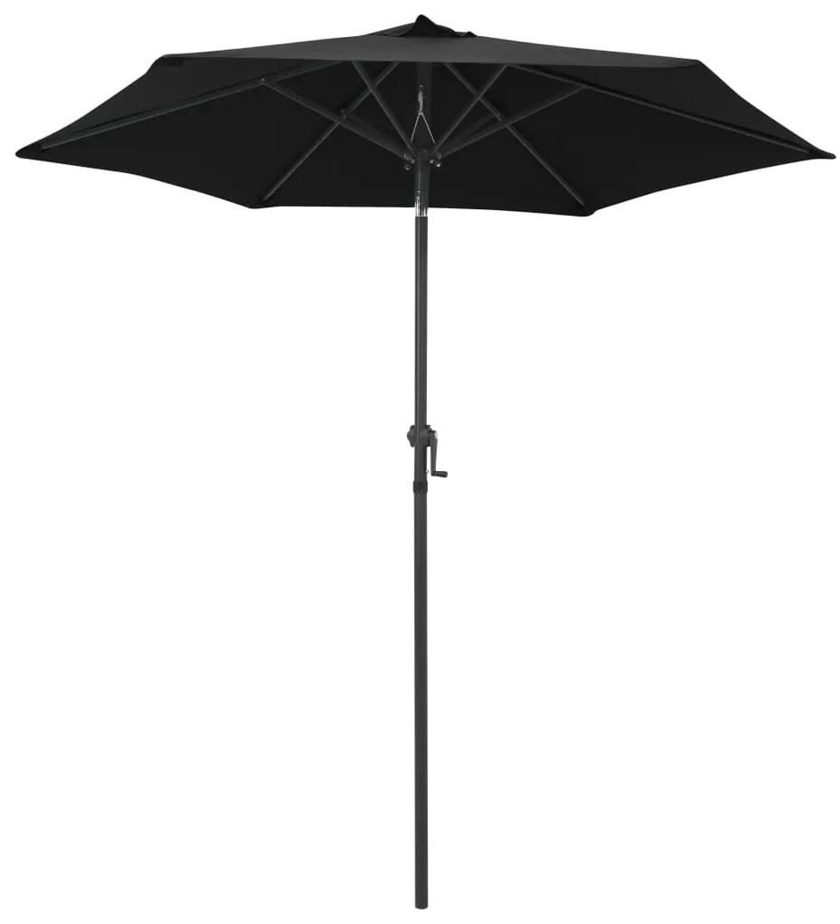 vidaXL Umbrelă de soare, negru, 200 x 211 cm, aluminiu