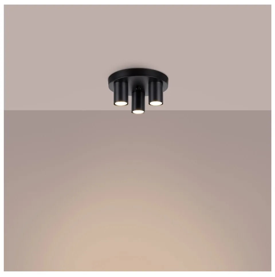 Plafonieră neagră Castro – Sollux