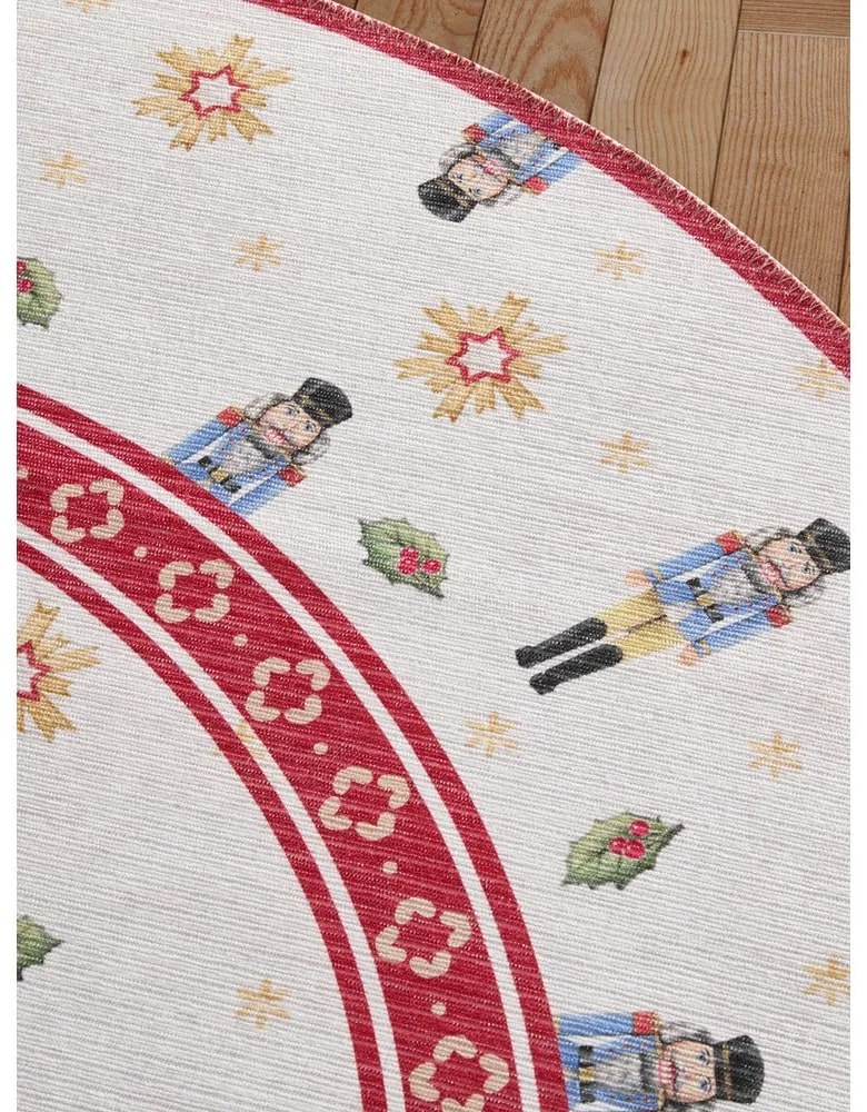 Covor roșu rotund ø 160 cm cu model de Crăciun Toy's Delight Nutcracker – Villeroy&amp;Boch