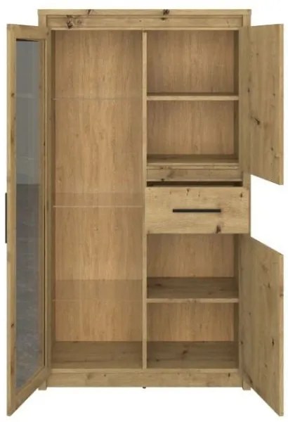 Vitrină Andra 2D1W1S (Stejar artisan). 1052732