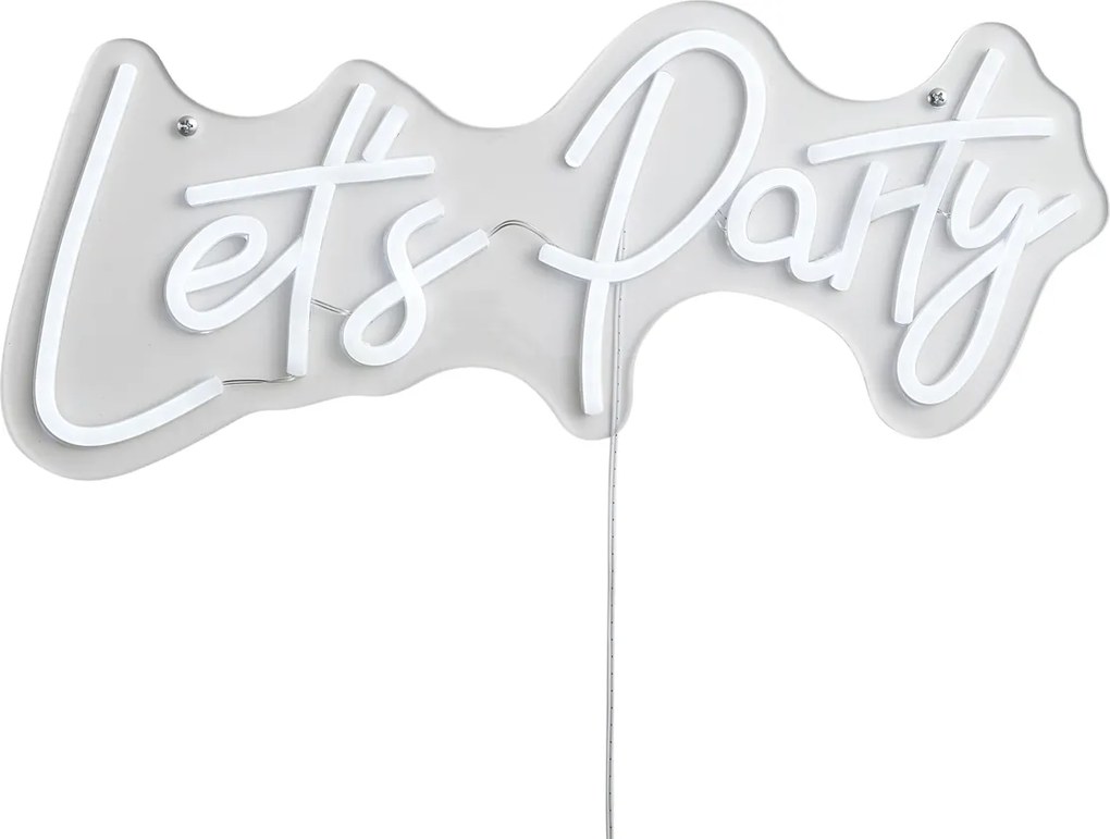 Lampă de perete neon albă cu LED inclus - Let's Party