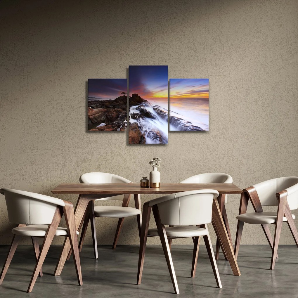 Tablou cu munți în ceață (90x60 cm)