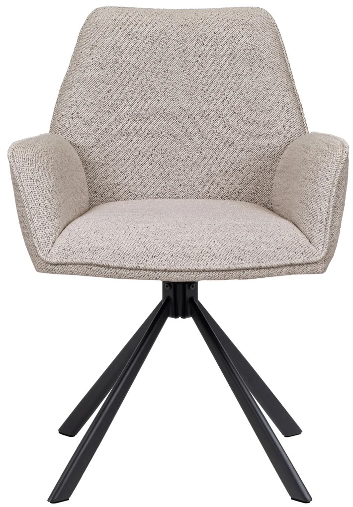 MAZZONI EXPORT YUNI Bej Latte (material Monza 60) - SCAUN MODERN PIVOTANT TAPIȚAT BOUCLÉ PENTRU SALON/SUFRAGERIE/BIROU LOFT