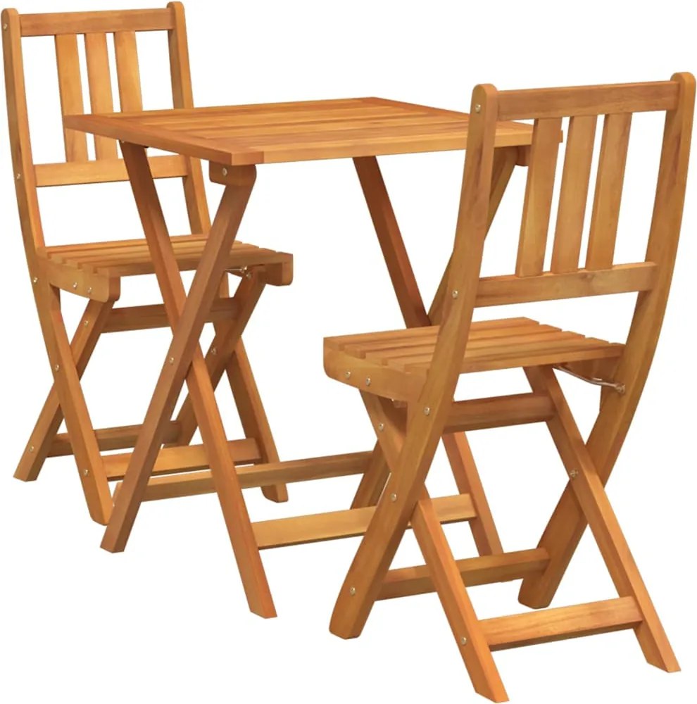 vidaXL Set bistro 3 pcs Ulei Natural Lemn Solid de Acacia