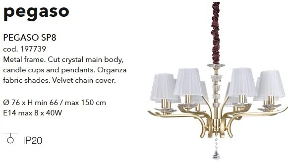 Candelabru design clasic PEGASO SP8 alama 197739