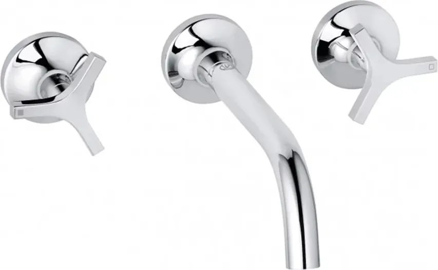 Baterie lavoar incastrata Kludi Nova Fonte Deco crom lucios cu corp ingropat si pipa 18 cm