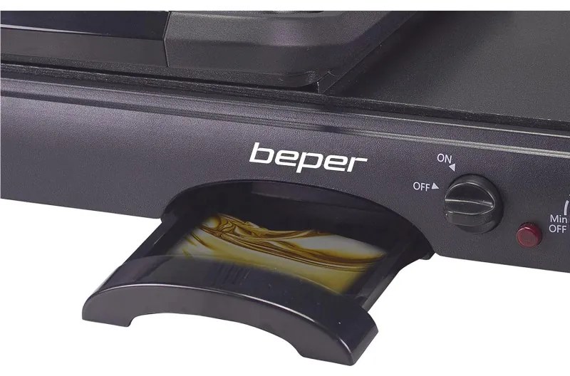 Resigilat: Gratar electric multifunctional Beper P101TOS501, 3in1, 1600W, Acoperire antiaderenta, Negru