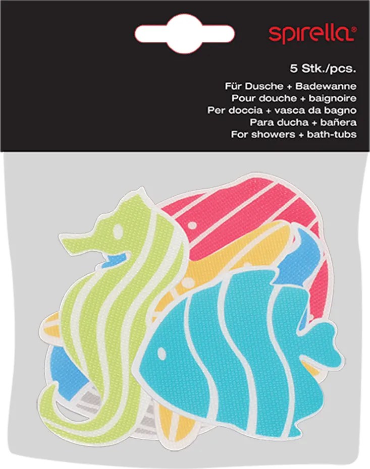 Covorașe antiderapante pentru copii pentru cadă 5 buc. 12x12 cm Waterworld – Spirella