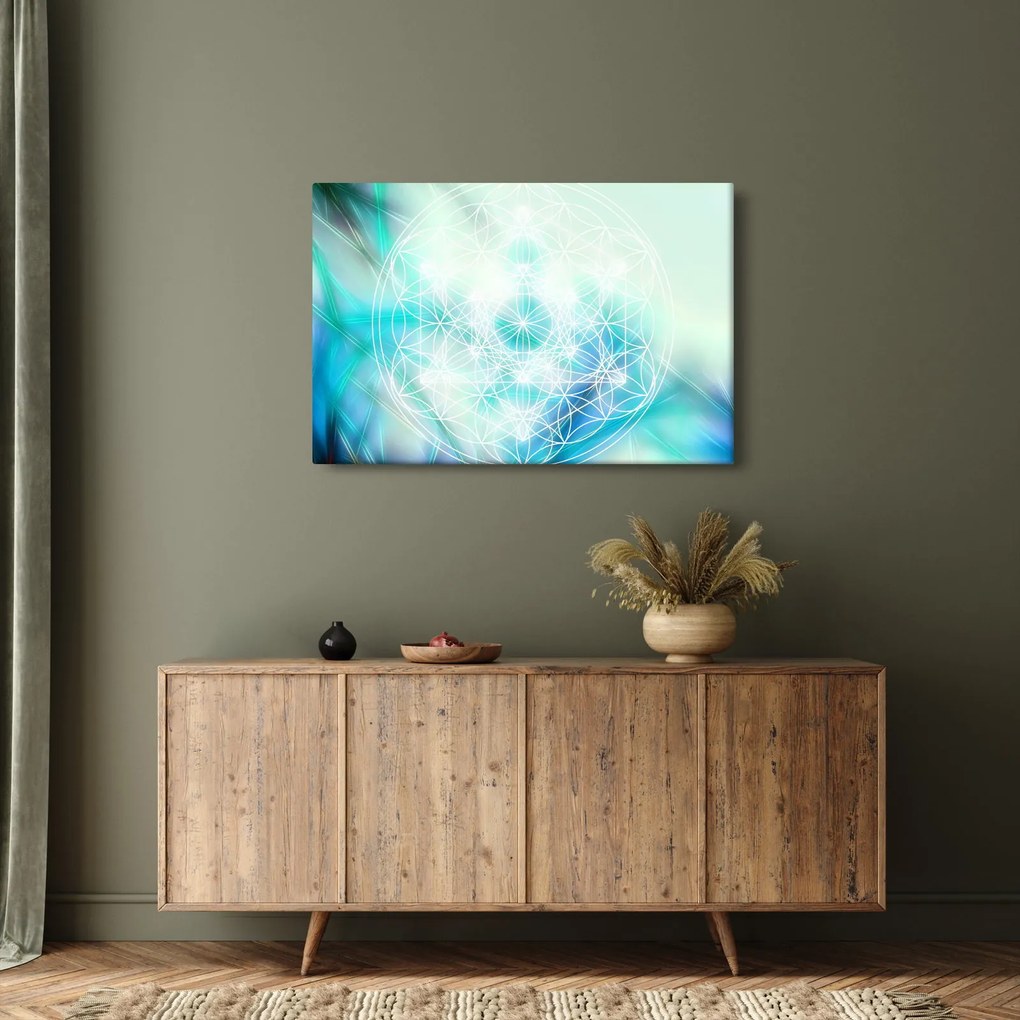 Tablou - Merkaba pe un fundal turcoaz (90x60 cm)