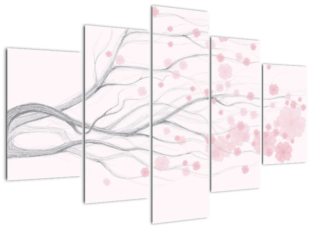 Tablou - Flori roz (150x105 cm)