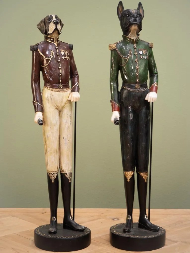 Statuie decorativă câine din rășină, H59 cm, "Sergeant Madog"