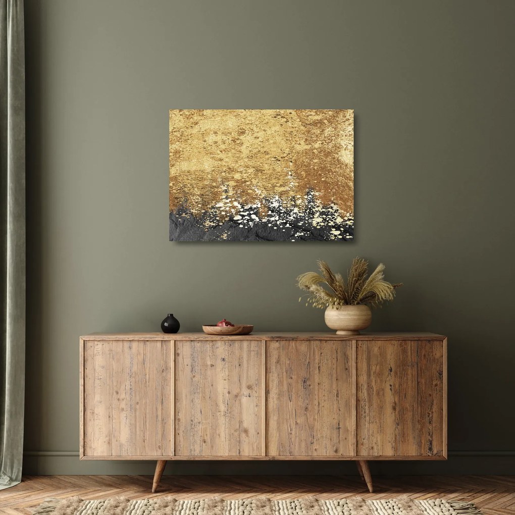 Tablou pe sticlă - Structura de aur N⁰3 (70x50 cm)