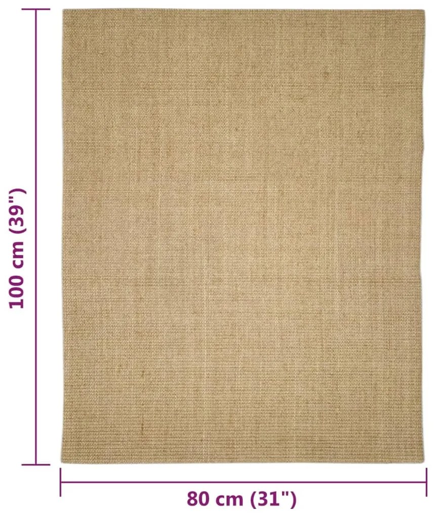 Covor din sisal, natural, 80x100 cm natural, 80 x 100 cm