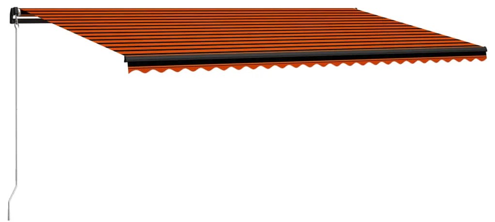 vidaXL Copertină retractabilă manual, portocaliu și maro, 600 x 300 cm