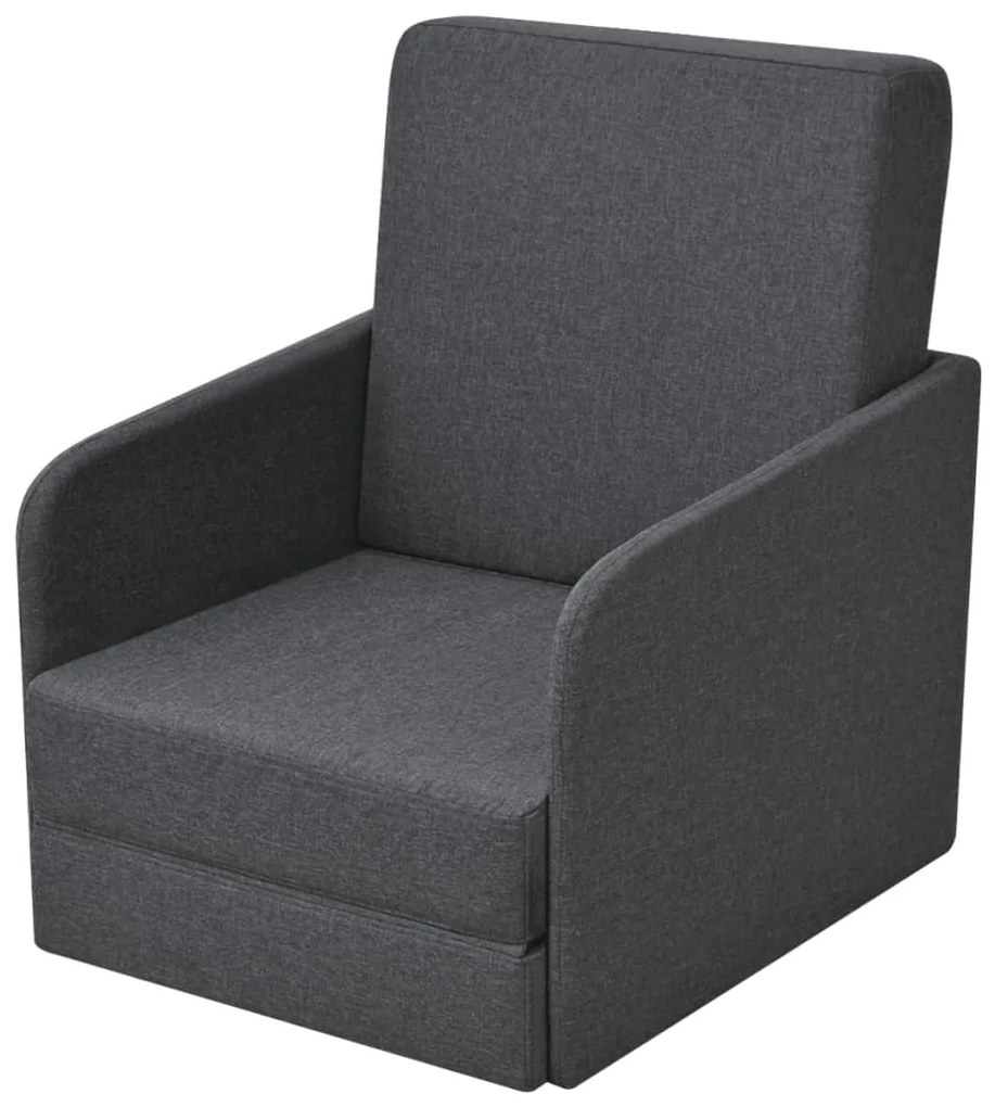 Fotoliu pat extensibil, gri închis, material textil