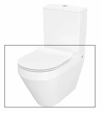 Set vas WC pe pardoseala Cersanit Crea back-to-wall cu capac softclose slim alb fara rezervor