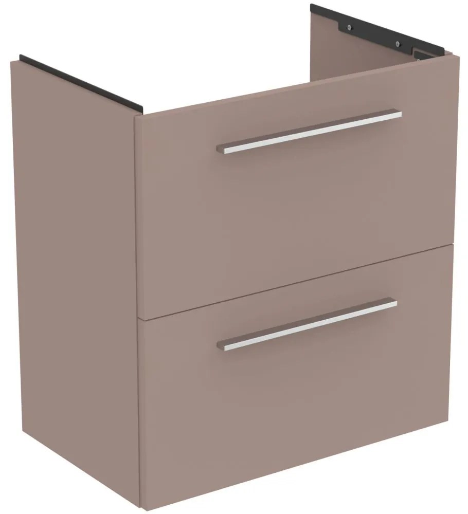 Dulap baza lavoar, 60x38x63 cm, 2 sertare, bej mat Gri-Bej