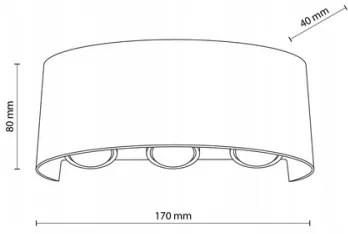 Aplică LED de exterior ARROW 6xLED/1W/230V IP54 negru