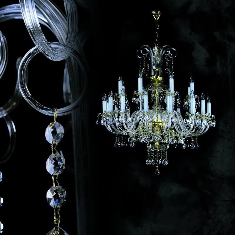 Candelabru XXL cu 24 brate Cristal Bohemia Exclusive ROMA XXIV.