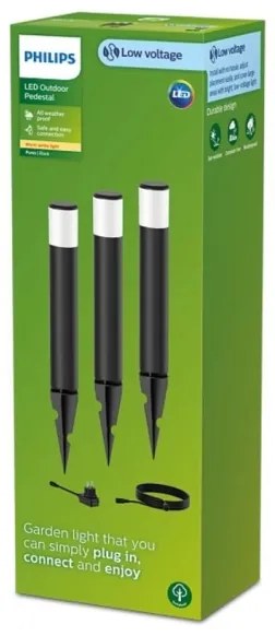 SET 3x lampă LED de exterior Philips PUREX LED/1,5W/24/230V IP44