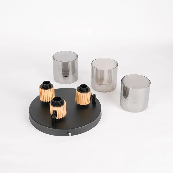 Brilagi - Lampă spot HYGGE 3xE14/15W/230V negru/fumuriu