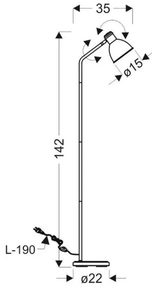 Lampadar ZUMBA 1xE27/40W/230V alb/negru