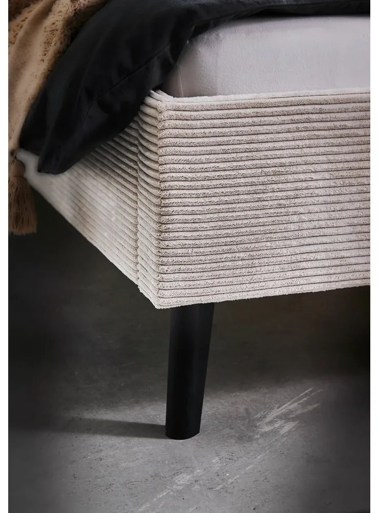 Pat matrimonial bej tapițat fără somieră 180x200 cm Avola – Meise Möbel