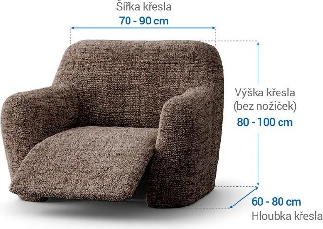 Gaico Huse bielastice VITTORIA maro fotoliu de relaxare (l. 70 - 90 cm)