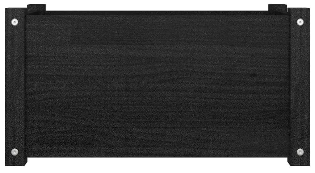 Jardiniera de gradina, negru, 60x31x31 cm, lemn masiv de pin 1, Negru
