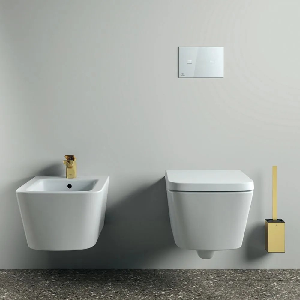 Bideu suspendat, 360x540 mm, cu preaplin, orificiu pentru baterie, alb