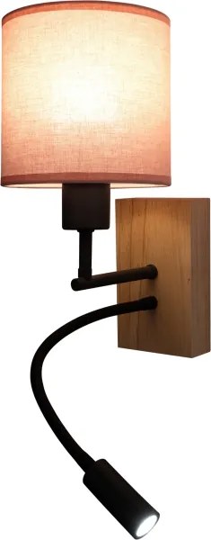 Brilagi - LED Flex. lampă BOBO WOOD 1xE27/25W/230V + LED/3W stejar/negru/roz