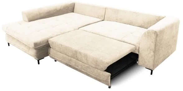 Colțar extensibil LAGOA în formă de L, cu spațiu de depozitare, orientare stânga, bej/maro