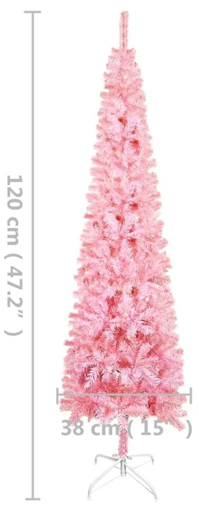 Pom de Craciun subtire cu LED-uri, roz, 120 cm 1, Roz, 120 cm