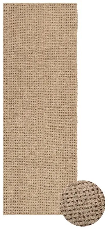 Covor tip traversă în culoare naturală lavabil, țesut manual din lână 80x230 cm Unexpected Wool – Lorena Canals