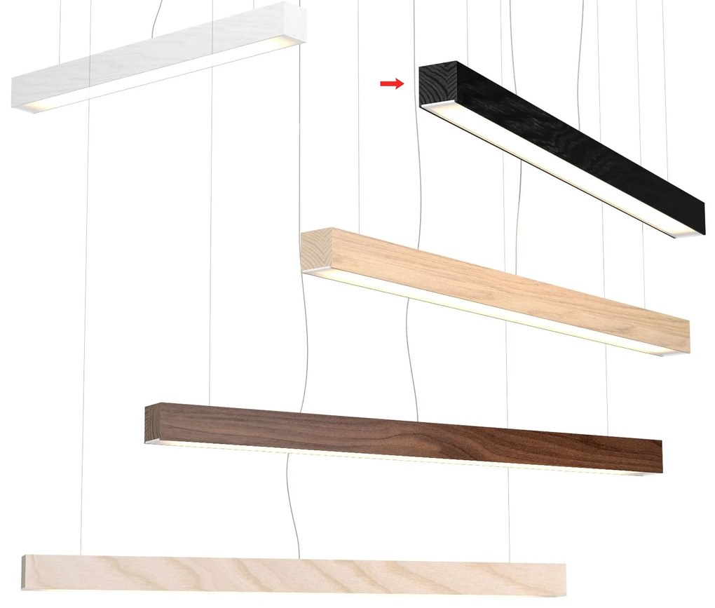 Lampă suspendată LED60, driver încorporat, multe variante - TUNTO Model: stejar 1600 mm, vopsit în negru