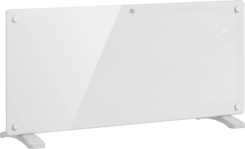 HOMCOM Aerotermă Electrică cu Temperatură Reglabilă, Termostat și Protecție la Supraîncălzire, 87x21,5x44,5 cm, Alb | Aosom Romania