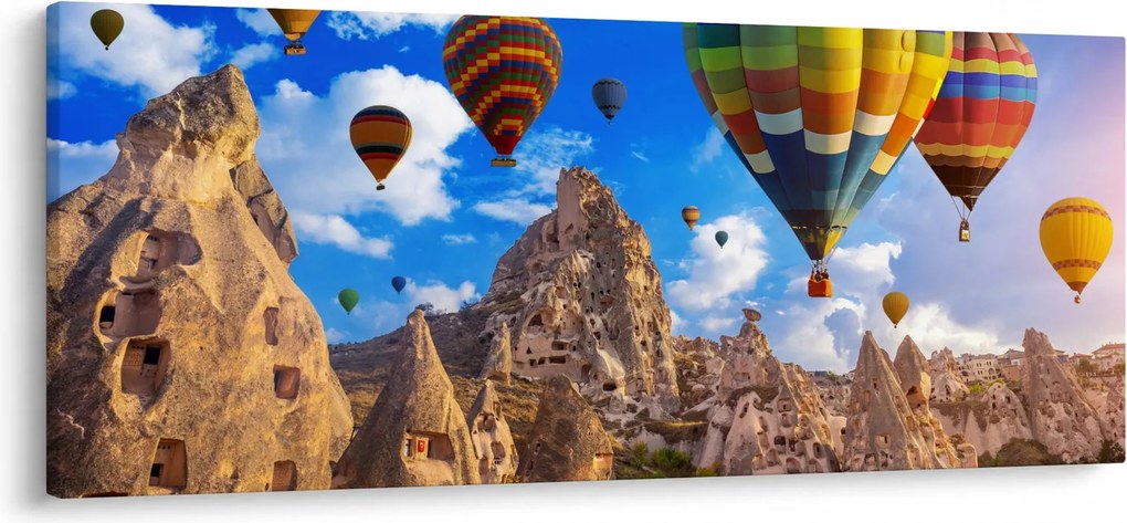 Tablou - Baloane cu aer cald, Cappadocia, Turcia. (120x50 cm)